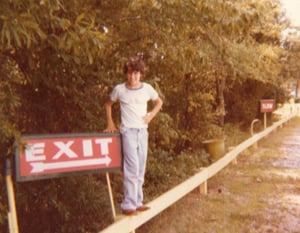 Here's a pic of me standing by an exit sign at the Starlight Twin Drive-In from 1979.