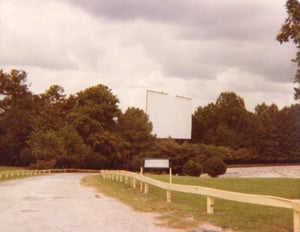 The south theatre at the Starlight Twin Drive-In from 1979.