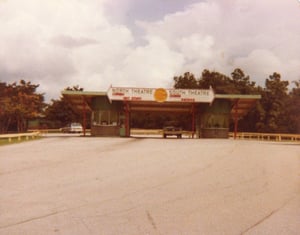 The box office at the Starlight when it was a twin drive-in. Photo from 1979.