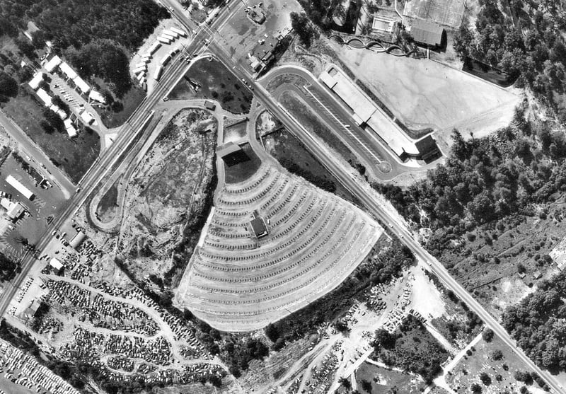 Aerial view of the Stewart Drive-In from 1958. Photo from the Georgia Department Of Transportation.