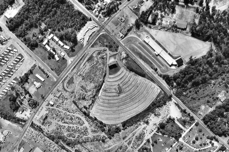 Aerial view of the Stewart Drive-In from 1958. Photo from the Georgia Department Of Transportation.