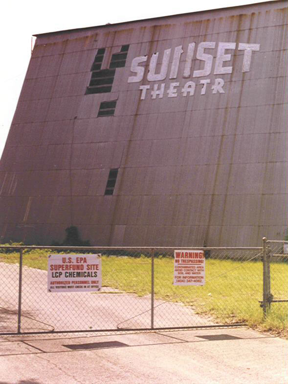 Sunset Drive-In Theatre - Brunswick GA (Note the U.S. EPA Superfund Site signage)