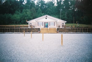 Concession stand building at the Wilderness Drive-in in Trenton, Georgia.