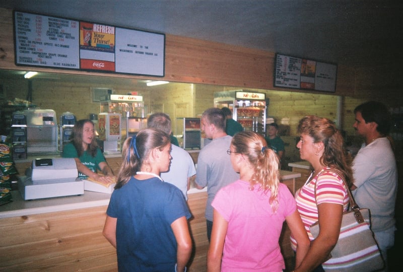 Concession stand at the Wilderness Drive-In in Trenton, Georgia.