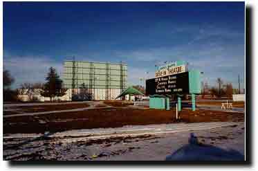 wintertime pic of marquee and back of screen