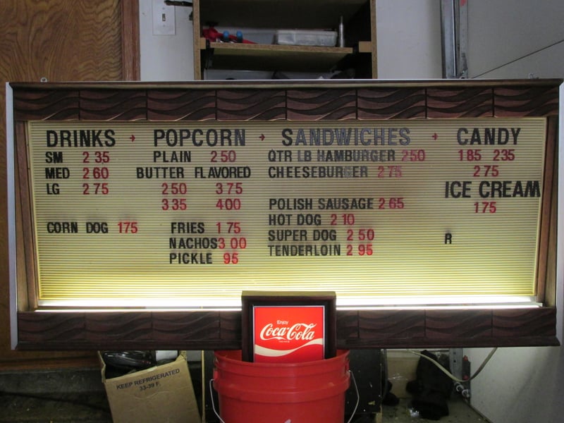 The menu from the Council Bluffs Drive-in. Found at an antique store in May of 2014