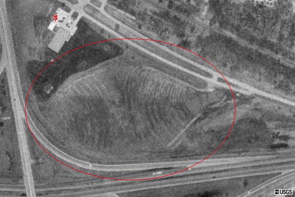 TerraServer image of footprint, including ramps and driveways.