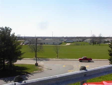This shot was taken from the high school parking lot looking down at the back of the drive-in lot