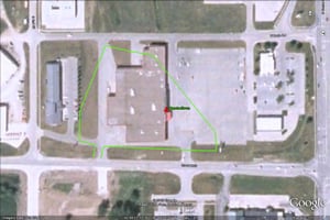 Google Earth Image with outline of former site