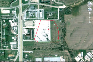 aerial view of former site