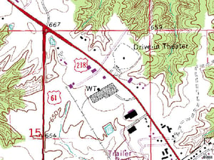 TerraServer map of former site at US-218 and 258th Avenue