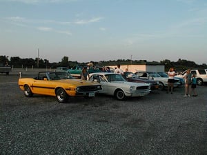 Mustang Club of Central Iowa drive-in movie night at Valle