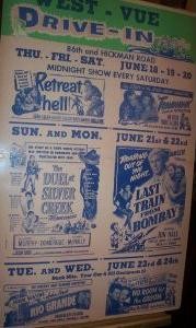 June 18-19-20, 21-22, + 23-24, 1952 drive-in weekly calendar(from ebay auction)