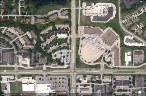 Google Earth image of former site located on the NE corner of NW 86th St and US-6Hickman Rd