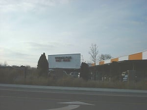 the Broadway drive-in screen is now used as a back drop and a sign of a storage company, sadly the Broadway closed in the late 80s