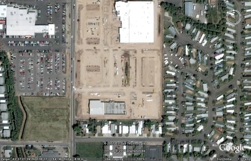 Aerial view of former drive-in site