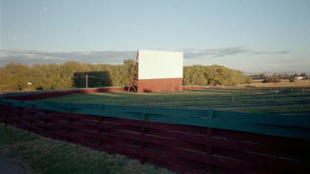 Screen & field at sunrise.