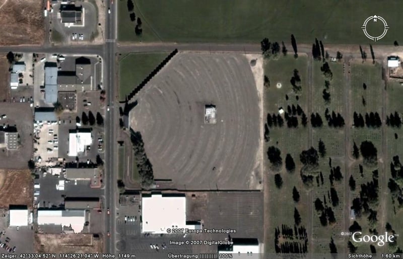 Aerial view of drive-in