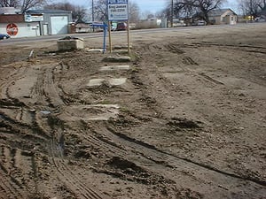 all that is left of the nampa drive in is the cement screen anchors on the corner of the lot