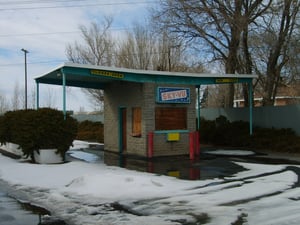 Entranceticket booth in winter.