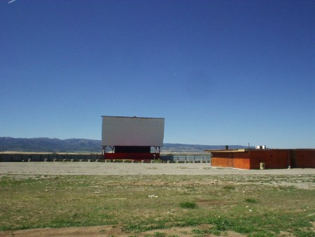 view of the screen and field from a distance