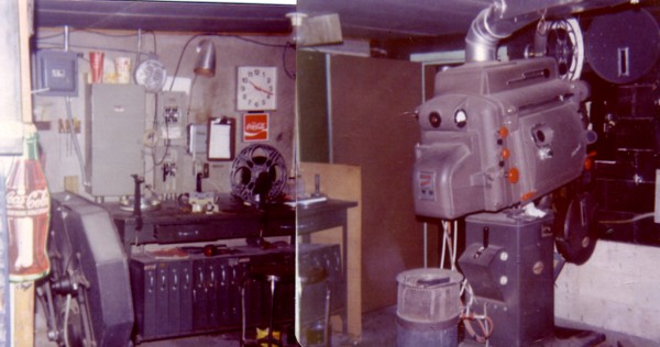Projection booth at the Starlite Drive-In