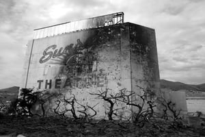 Photo of the Sunset Drive-In Pocatello, Idaho. Weeks before it was torn down after vandals set it on fire.