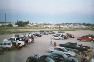 field with cars