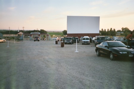 screen and field with cars