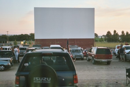 screen and field with cars
