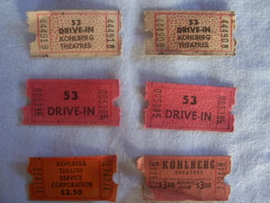 53 Drive-in ticket stubs.