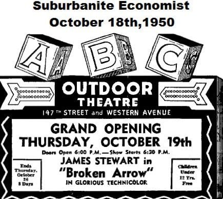This is the ABC Theatre's Grand Opening ad I found in the Suburbanite Economist newspaper dated Oct.18th,1950.