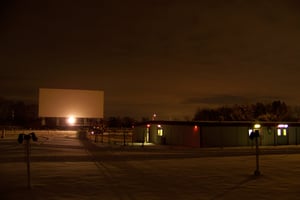 Snow at the Cascade. Final night of the 2010 season.