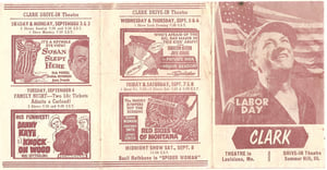 1956 Labor Day Flyer for the Clark Drive-In