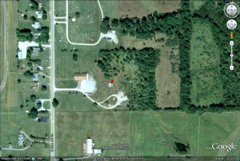 Google Earth Image of former site-now home to Calvary Baptist Church
