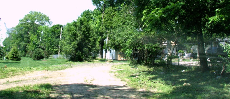 This is what once was the exit road. Not much is left after the condos went in.