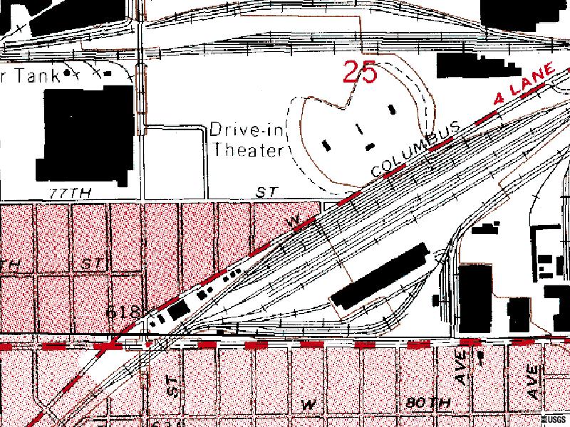 Terra Server map of former site at 2800 W Columbus Ave