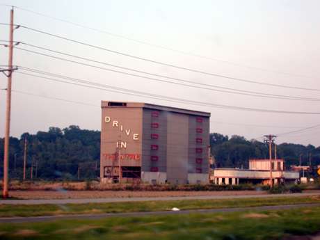 Screen tower from a distance