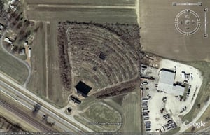 Aerial view of drive-in