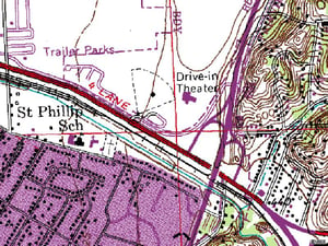 TerraServer map of former site