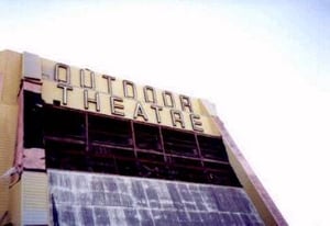These pictures are during the demolition in 1999.  This one is the view from outside the theatre looking at the screen