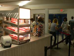 inside at the snack bar