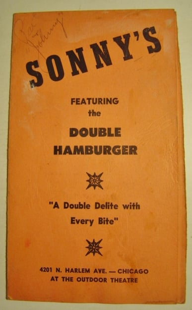 Here are a couple images of a menu for the restaurant or snack bar called Sonny's that was at this drive-in.  The menu is dated 1952.