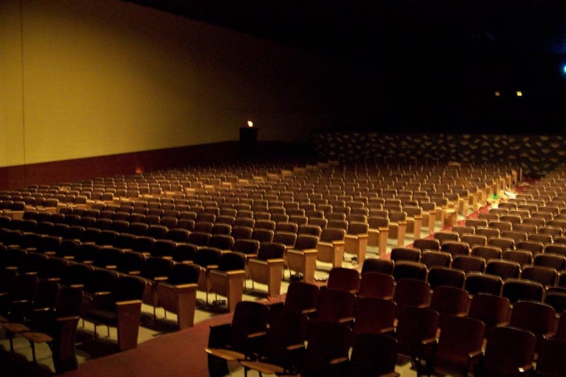 View of audience from stage.  1203 seats!