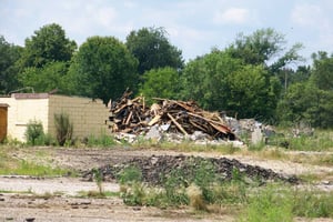 Remnants of outdoor projection booth, and old snack bar.