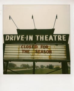 Polaroid 600 instant film of the last signage before the Drive-in was leveled.