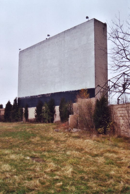 Screen with batting cages to the right