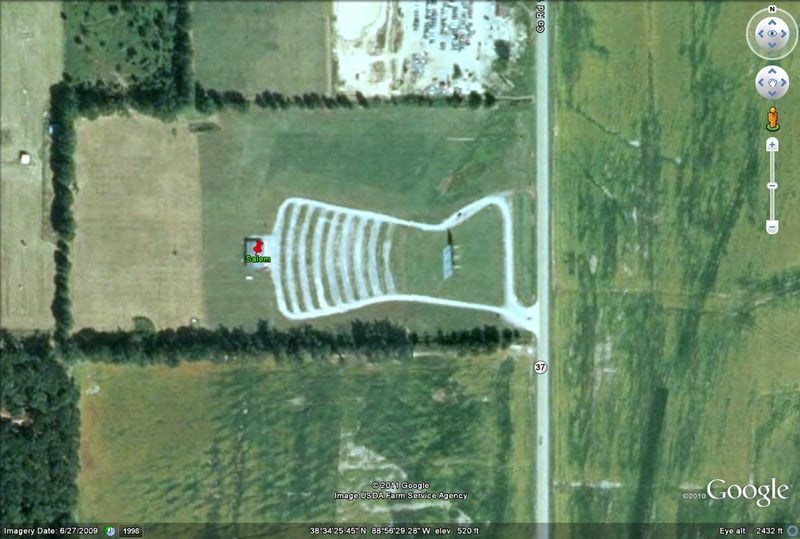 Google Earth image of former site-now a junkyard