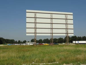 Back of screen from entrance road