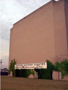 Back of screen building.